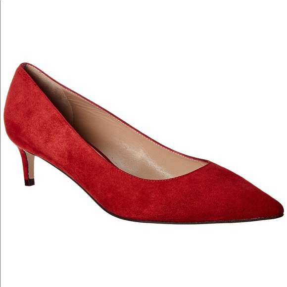 Stuart Weizmann 45 pump suede red NIB - Picture 1 of 1